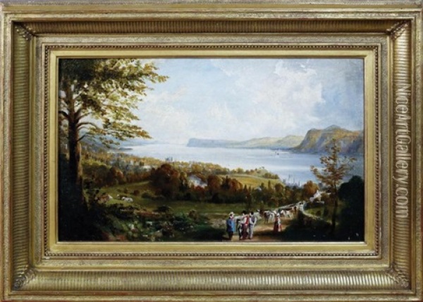 View Of The Hudson River Valley Oil Painting - Robert Havell Jr.