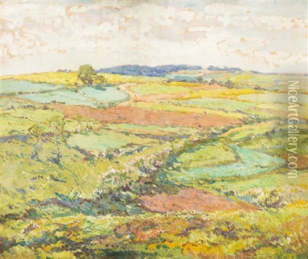 Spring Landscape Oil Painting - Josef Ullmann