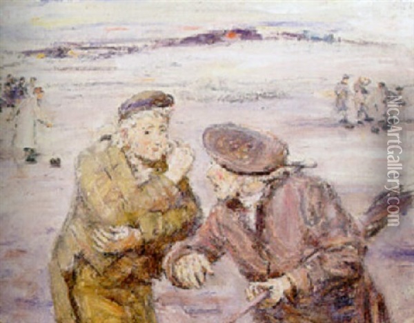 The Laird And The Butler, A Curling Story Oil Painting - William McTaggart