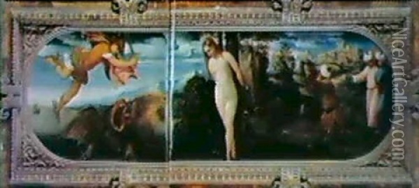 Perseo Libera Andromeda Oil Painting - Bonifazio de Pitati