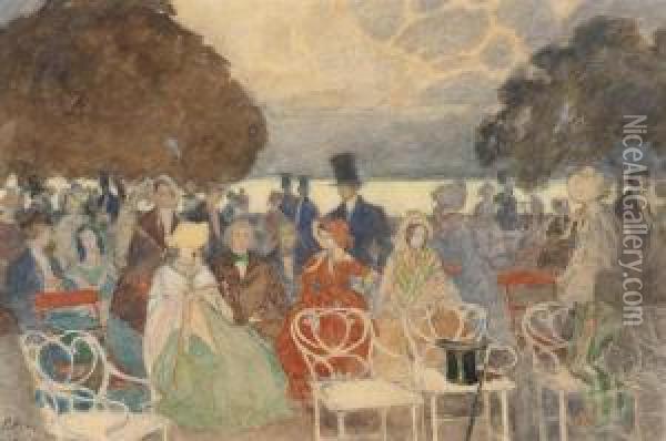 A Garden Party Oil Painting - Petr Alexandrovich Nilus