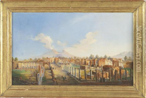 Scavi Di Pompei Oil Painting - Giacinto Gigante