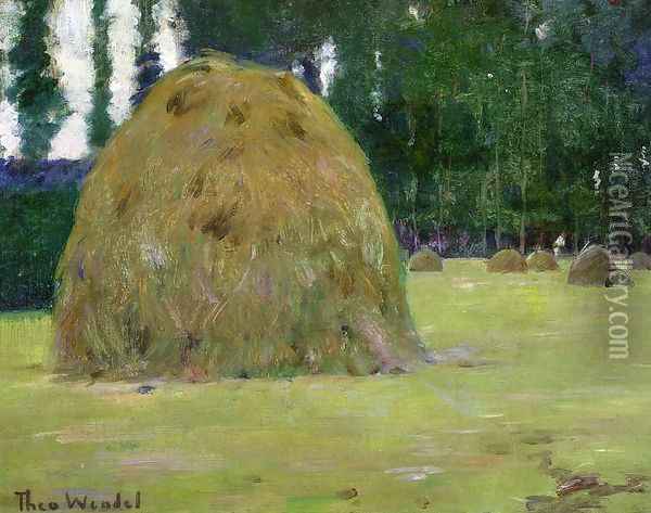Haystacks in Giverny, France Oil Painting - Theodore Wendel