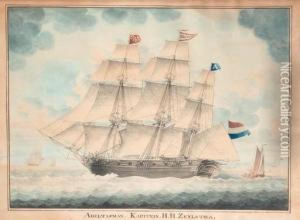 The Abel Tasman Under Full Sail Oil Painting - Jan Mooy