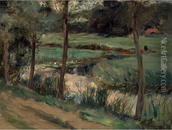 Along A River Oil Painting - Bernhard Pankok