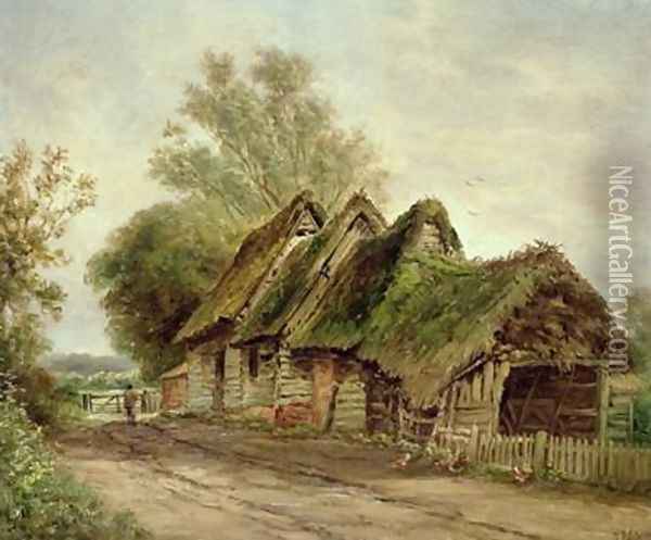 Barns at Flatford Oil Painting - John Moore Of Ipswich