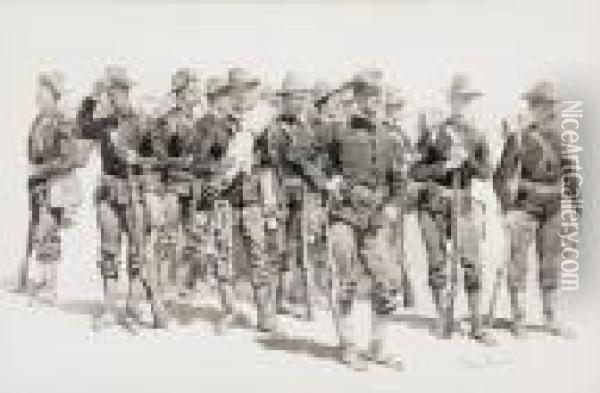 Detachment Of The Fifteenth Infantry Oil Painting - Frederic Remington