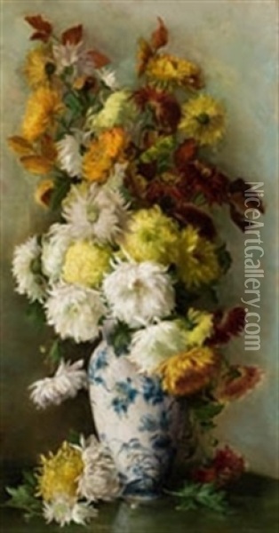 Jarron Con Flores Oil Painting - Felipe Checa Y Delicado
