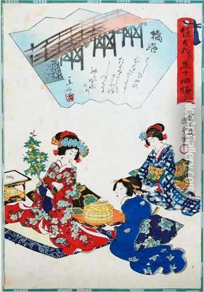 Opowiesci O Ksieciu Genji Oil Painting - Utagawa Kunisada