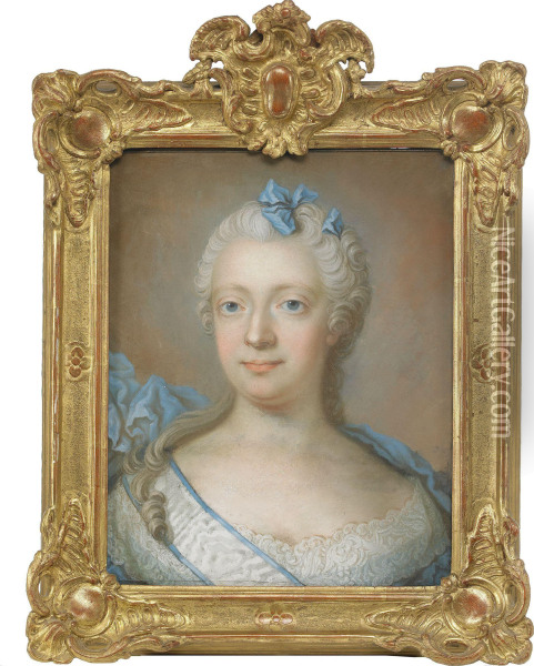 Portratt Av Drottning Lovisa Ulrika Oil Painting - Gustaf Lundberg