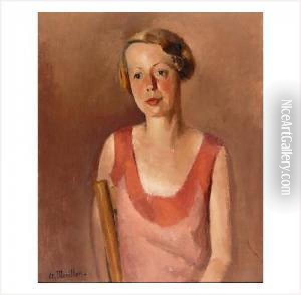 Portrait De Jeune Femme Oil Painting - Etienne Morillon
