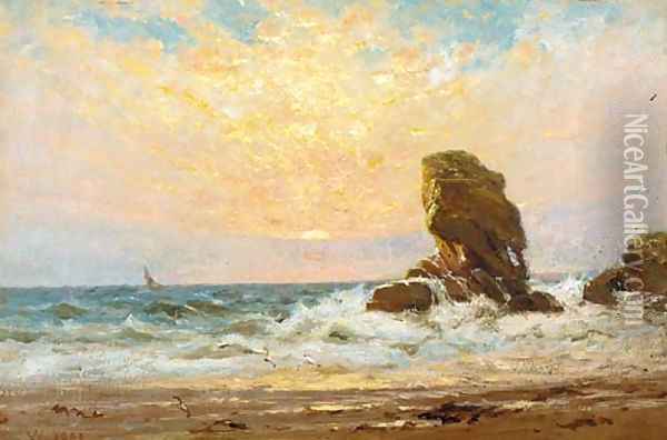Sunset off the coast Oil Painting - James Lawton Wingate