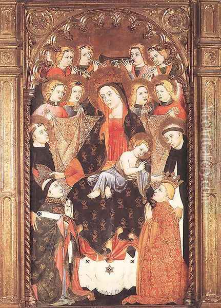 Virgin and Child with Angels and Saints 1400-25 Oil Painting - Spanish Unknown Masters