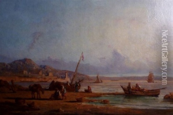 Bord De La Mediterranee, Port De Peche Oil Painting - Paul Bistagne