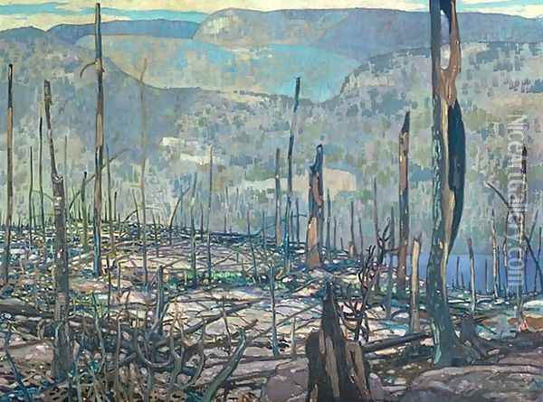 Fire-Swept, Algoma Oil Painting - Frank Johnston