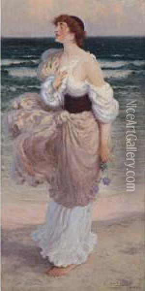 By The Seashore Oil Painting - Percy Fred. Seaton Spence