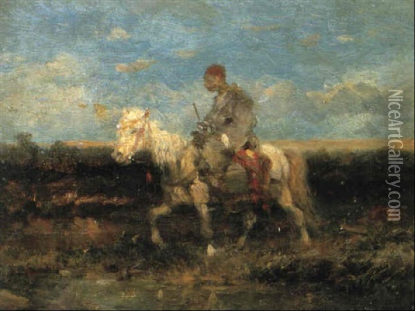 Der Einsame Reiter Oil Painting - Adolf Schreyer