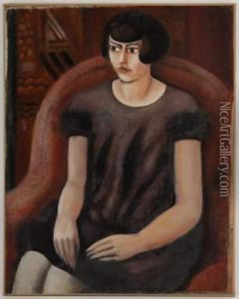 Portrait De Jeune Femme Oil Painting - Andre Julien Prina
