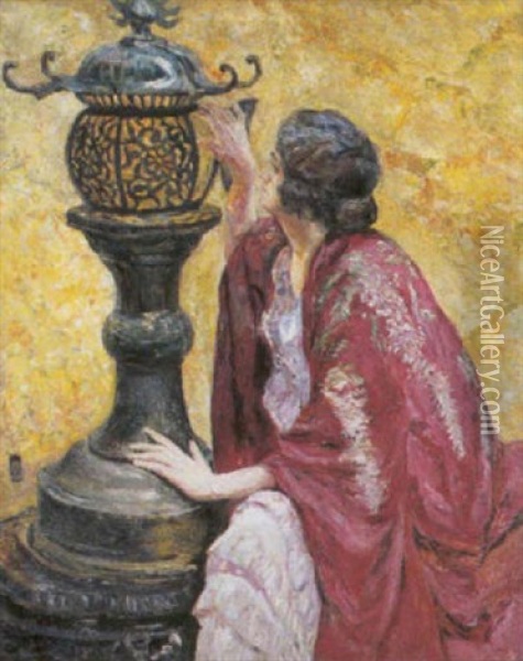 La Lanterne Chinoise Oil Painting - Paul Parmentier