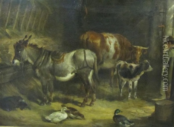 In A Stable Oil Painting - Charles Shayer