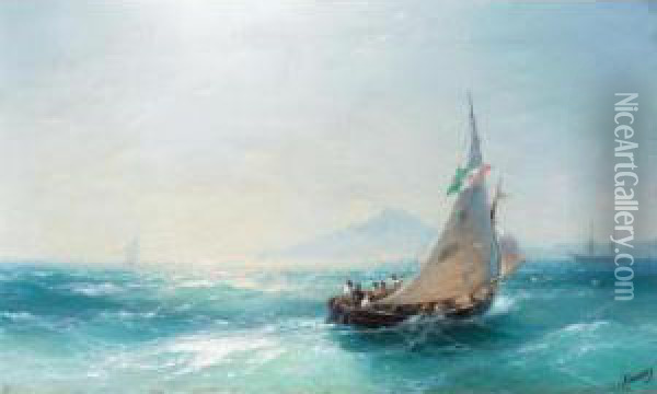 The Bay Of Naples Oil Painting - Ivan Konstantinovich Aivazovsky