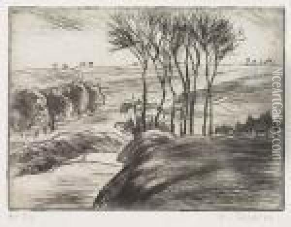 Paysage A Osny Oil Painting - Camille Pissarro