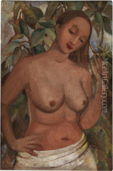 Weiblicher Halbakt Oil Painting - Anita Ree