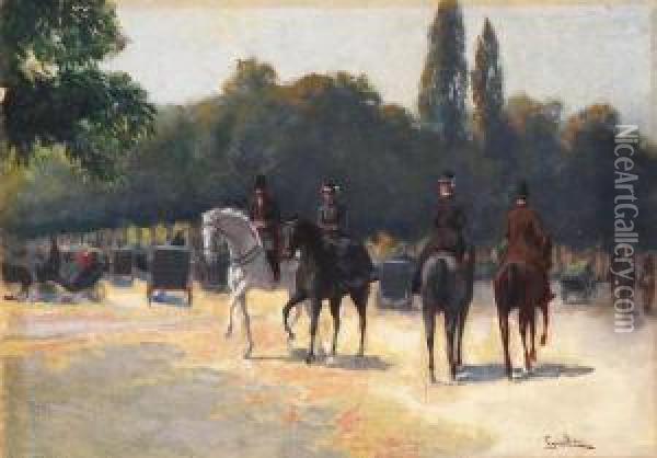 Passeggiata A Cavallo Oil Painting - Jean, Giovanni Lessi