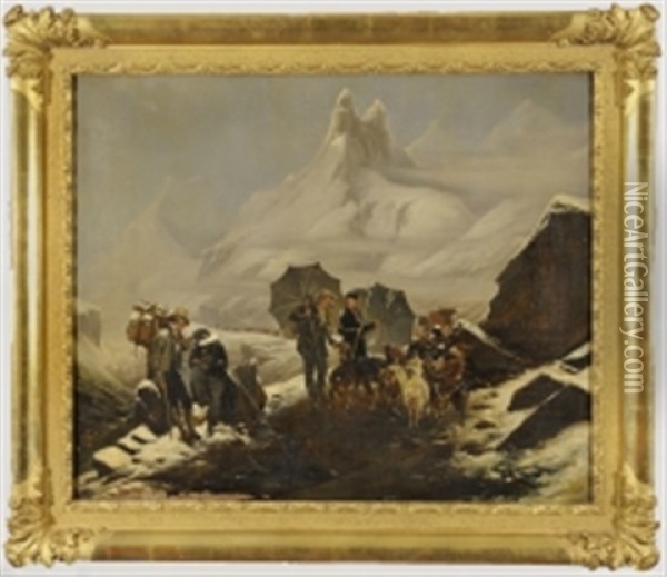 Paysage De Susten En Suisse Oil Painting - Auguste-Xavier Leprince