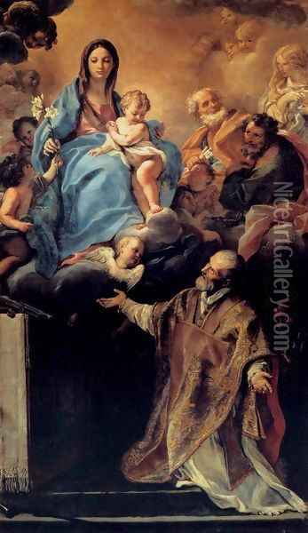 The Virgin Appearing to St Philip Neri Oil Painting - Carlo Maratti