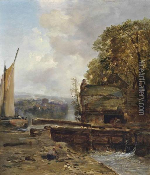 Near Norwich Oil Painting - James Webb