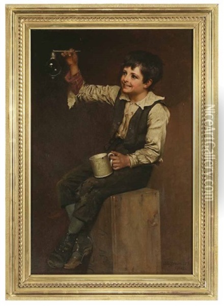 Blowing Bubbles Oil Painting - John George Brown