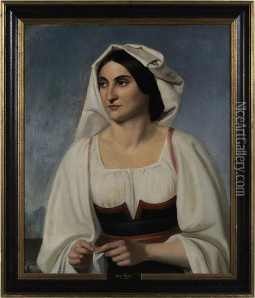 Italian Woman Oil Painting - Johann Erdmann Hummel