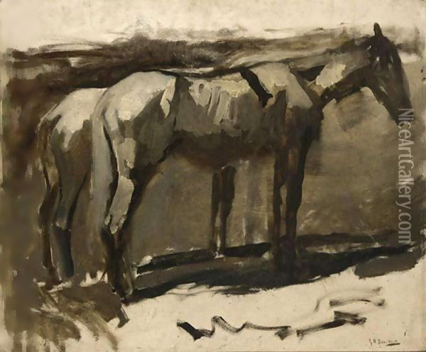Werkpaarden Oil Painting - George Hendrik Breitner