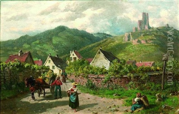 Parthie Aus Wachenheim (rheinpfalz) Oil Painting - Otto von Ruppert