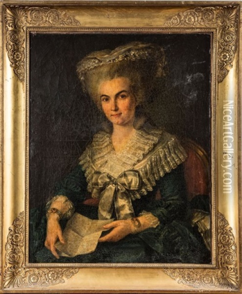 Portrait De Femme Tenant Une Lettre Oil Painting - Adelaide Labille-Guiard