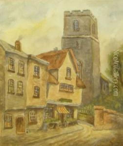 Westlegate Norwich Oil Painting - William E. Plumstead