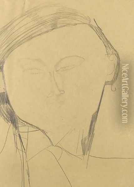 Portrait de Jacques Lipchitz Oil Painting - Amedeo Modigliani