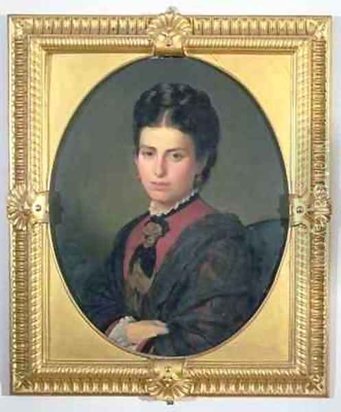 Portrait of Emilia Sampieri Oil Painting - Alessandro Franchi