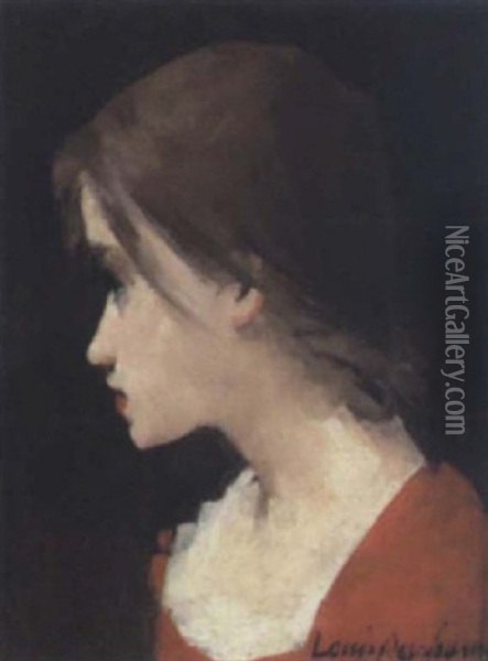Madchenportrait Oil Painting - Louis Henri Deschamps