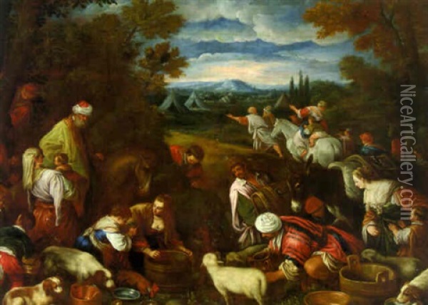 The Journey Of The Israelites Oil Painting - Francesco Bassano the Younger