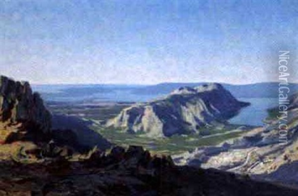 Blick Vom Lovcen In Die Bucht Von Cattano Oil Painting - Karl Ludwig Prinz