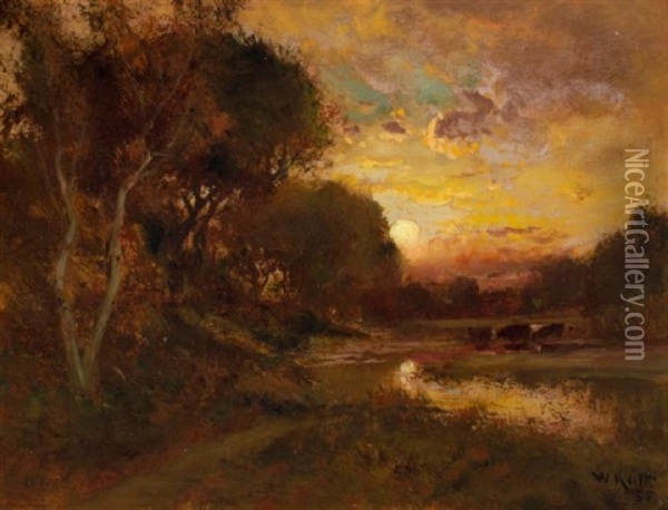 Sunset Oil Painting - William Castle Keith