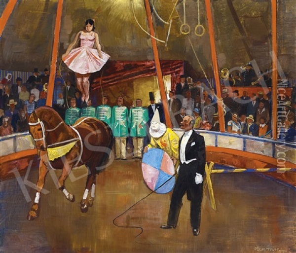 Circus Oil Painting - Tibor (Theodor) Polya
