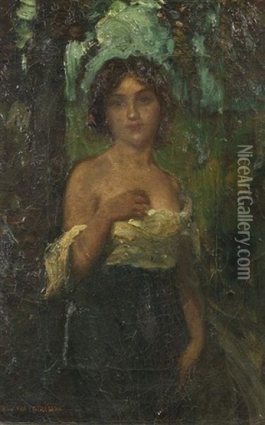 Young Maiden Oil Painting - Benjamin Osro Eggleston