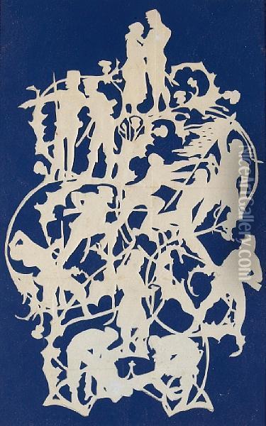 Untitled, Large Silhouette Depicting Soldiersequence Oil Painting - Hans Christian Andersen