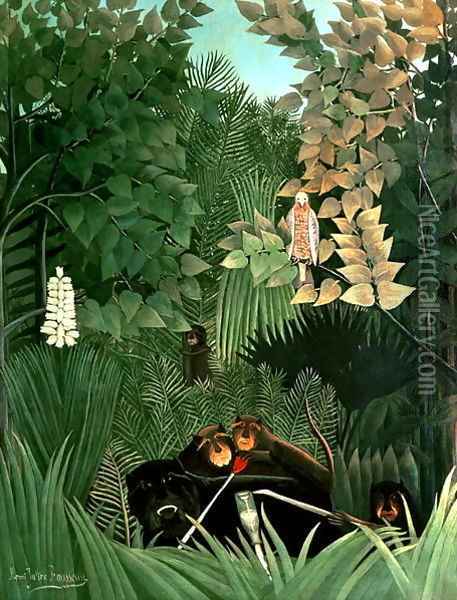 The Monkeys 1906 Oil Painting - Henri Julien Rousseau