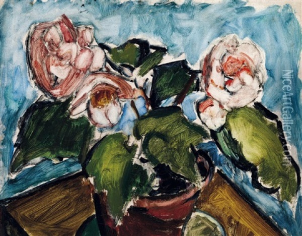 Still-life With Flowerpot Oil Painting - Valeria Denes