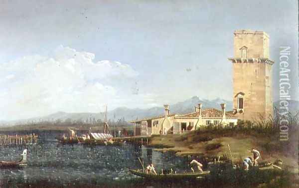 The Tower at Marghera Oil Painting - (Giovanni Antonio Canal) Canaletto