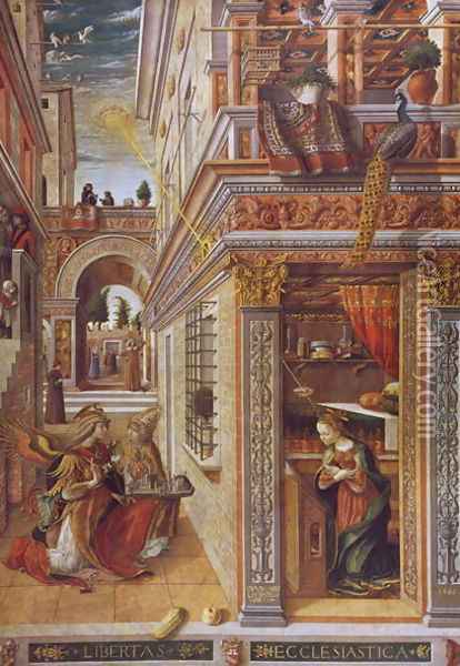The Annunciation with St. Emidius, 1486 Oil Painting - Carlo Crivelli